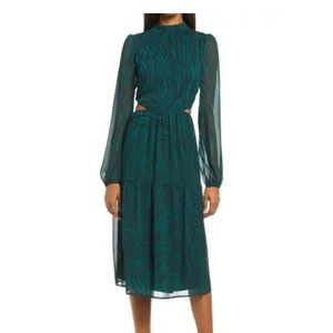 Fourteenth Place Belle Side Cutout Long Sleeve Midi Dress